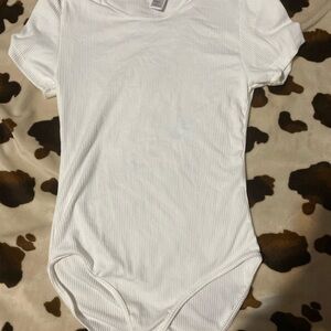 Just Be White Ribbed Top